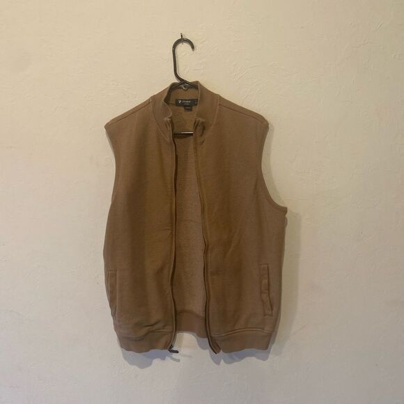 Cremieux Men tan zip up vest with pockets - Picture 1 of 8